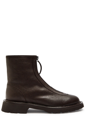 Legres Grained Leather Ankle Boots - Brown - 40 (IT40/ UK7)