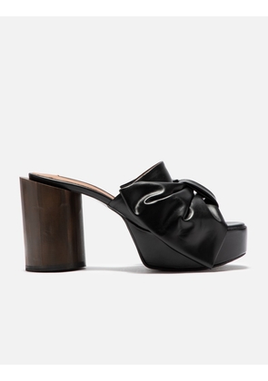 Black Ribbon Platform Sandals
