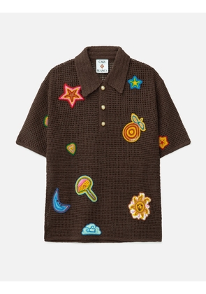 Motif Crochet Polo Shirt