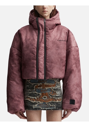 DOUBLE COLLAR CROPPED PUFFER JACKET