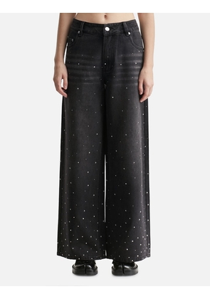 Crystallised Wide Leg Denim
