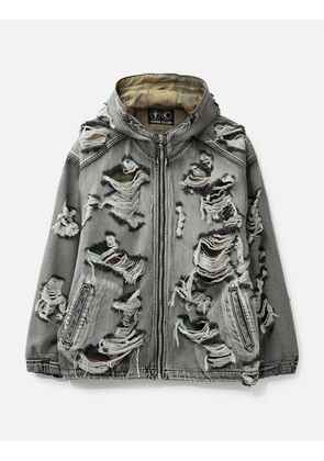 Hell Denim Camo Hooded Zip-up