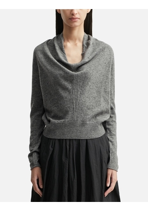 Eyelet Knit Cowl Neck Pullover