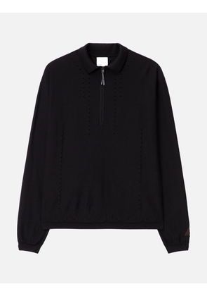 Pinched Wool Knit Polo