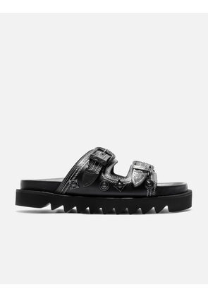 Black Buckle Sandals
