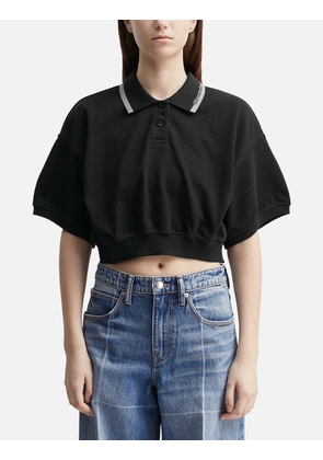 Cropped Cinched Cotton Polo