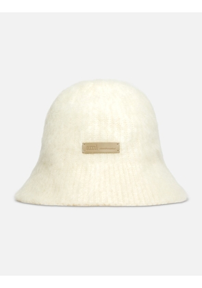 White Mohair Ami Bucket Hat
