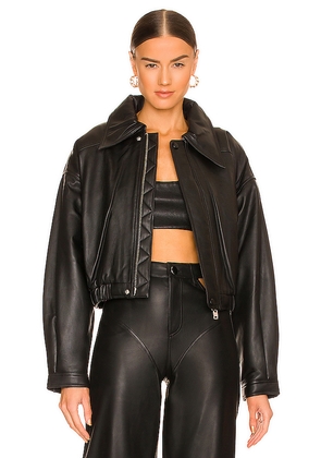 Camila Coelho Raven Leather Jacket in Black. Size XL. Also in XS.