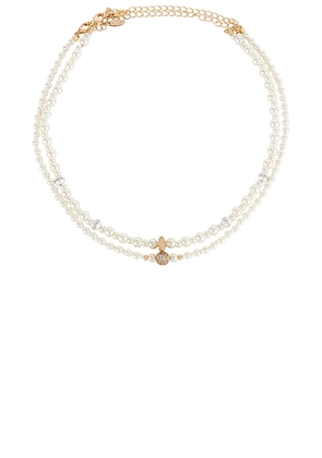 Ettika Pearl Beaded Layered Necklace Set in Ivory.
