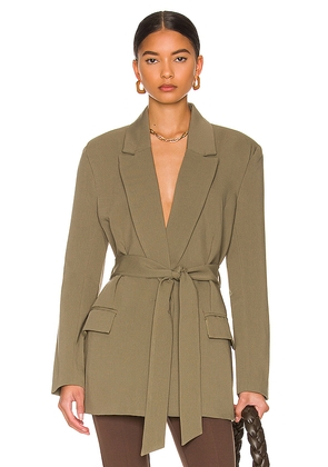 Bardot Belted Blazer in Olive. Size M. Also in XS, S, XL.