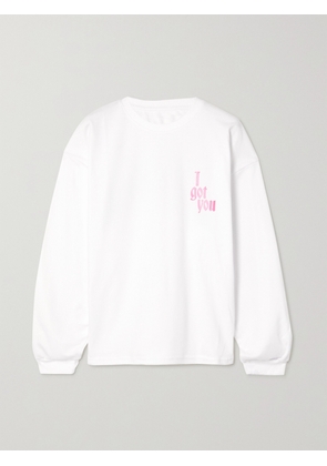 Amina Muaddi - Printed Cotton-jersey Top - White - small,medium,large,x large