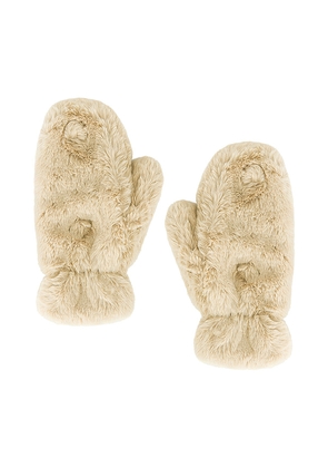 Apparis Coco Faux Fur Gloves in Cream.