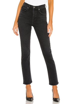 AGOLDE Riley High Rise Straight Crop Jeans in Black. Size 27. Also in 28, 29, 30, 31, 32, 33, 34.