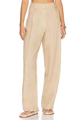 AEXAE Linen Highrise Trousers in Beige. Size L. Also in S, XS, M.