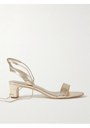 Loeffler Randall - + Net Sustain Jackie Metallic Crinkled-leather Sandals - Gold - US5,US5.5,US6,US6.5,US7,US7.5,US8,US8.5,US9,US9.5,US10,US10.5,US11,US11.5,US12