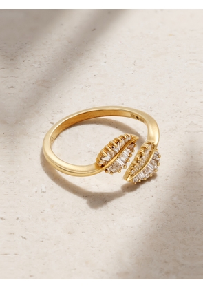 Anita Ko - Small Palm Leaf 18-karat Gold Diamond Ring - 3,4,5,6,7,8