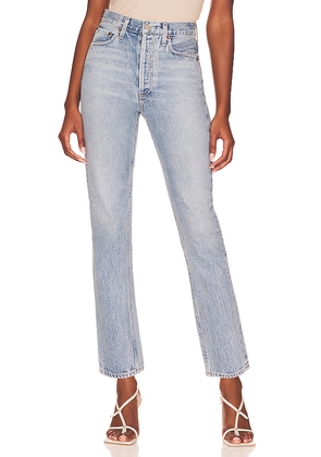 AGOLDE Riley High Rise Straight Crop Jeans in Blue. Size 32. Also in 33, 34.