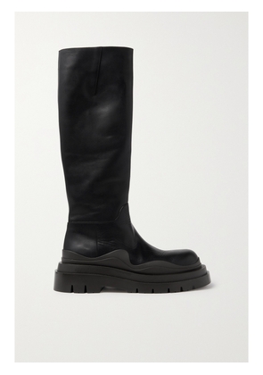 Bottega Veneta - Tire Rubber-trimmed Leather Knee Boots - Black - IT35,IT36,IT36.5,IT37,IT37.5,IT38,IT38.5,IT39,IT39.5,IT40,IT40.5,IT41