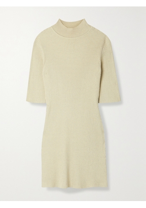 The Row - Cassiopea Ribbed Silk And Cotton-blend Top - Neutrals - x small,small,medium,large