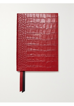 Smythson - Soho 2022 Mara Croc-effect Leather Weekly Diary - Red - One size