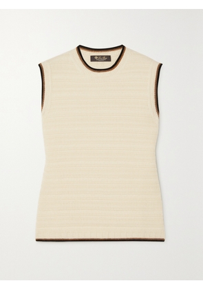 Loro Piana - Striped Cashmere Tank - Cream - IT36,IT38,IT40,IT42,IT44,IT46,IT48,IT50,IT52