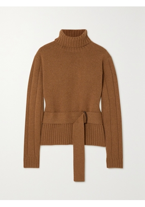 Loro Piana - Belted Cashmere Turtleneck Sweater - Brown - IT36,IT38,IT40,IT42,IT44,IT46,IT48,IT50,IT52