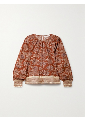 Veronica Beard - Kester Floral-print Cotton-blend Poplin Peplum Blouse - Red - US0,US2,US4,US6,US8,US10,US12