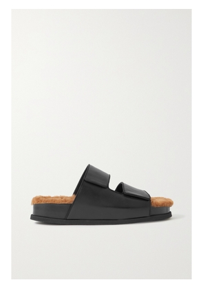 NEOUS - Dombai Shearling-lined Leather Slides - Black - IT35,IT36,IT37,IT38,IT39,IT40,IT41
