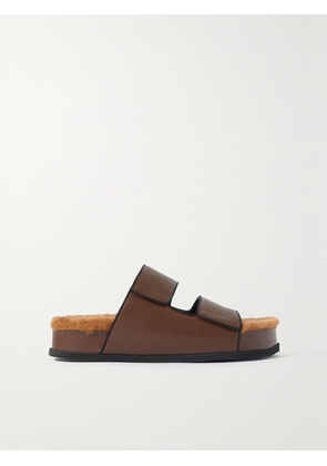 NEOUS - Dombai Shearling-lined Leather Slides - Brown - IT35,IT36,IT37,IT38,IT39,IT40,IT41