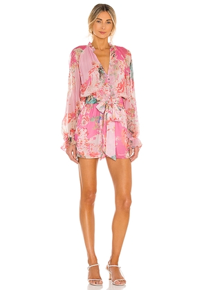 HEMANT AND NANDITA X REVOLVE Sage Romper in Pink. Size L. Also in XS, M.