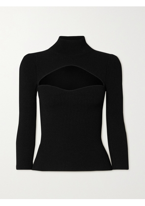 KHAITE - Angela Cutout Ribbed-knit Sweater - Black - x small,small,medium,large,x large