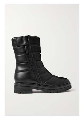 Gianvito Rossi - Quilted Faux Leather Ankle Boots - Black - IT35,IT35.5,IT36,IT36.5,IT37,IT37.5,IT38,IT38.5,IT39,IT39.5,IT40,IT40.5,IT41,IT41.5,IT42