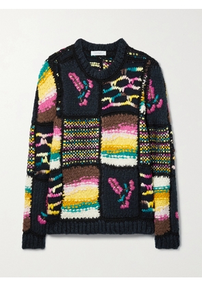 Gabriela Hearst - + Net Sustain Lawrence Patchwork Cashmere And Merino Wool-blend Sweater - Blue - x small,small,medium,large