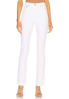 AGOLDE Riley Long High Rise Straight Jeans in White. Size 31. Also in 32, 33.