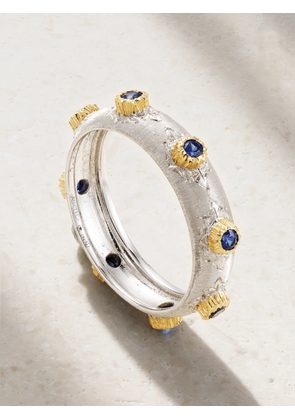 Buccellati - Eternelle Fusi 18-karat White And Yellow Gold Sapphire Ring - Silver - 52