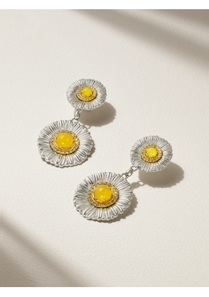 Buccellati - Daisy Gold-plated Sterling Silver, Agate And Diamond Earrings - One size
