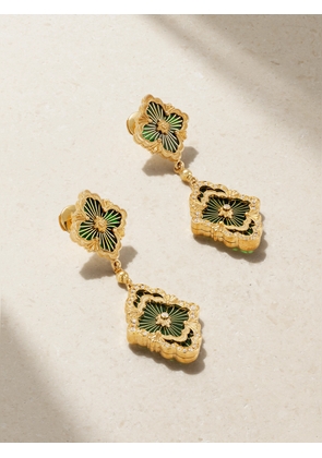 Buccellati - Opera Tulle 18-karat Gold, Enamel And Diamond Earrings - One size