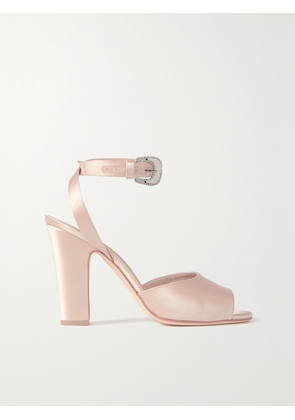 Manolo Blahnik - Elohbita 105 Embellished Satin Sandals - Neutrals - IT35,IT36,IT36.5,IT37,IT37.5,IT38,IT38.5,IT39,IT39.5,IT40,IT40.5,IT41,IT41.5,IT42