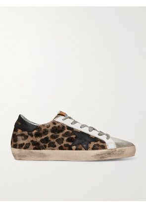 Golden Goose - Superstar Distressed Leopard-print Calf Hair, Leather And Suede Sneakers - Animal print - IT35,IT36,IT37,IT38,IT39,IT40,IT41,IT42