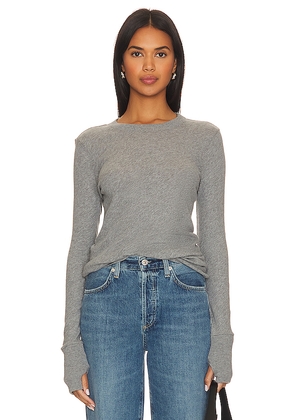 Enza Costa Cashmere Easy Cuffed Crew in Grey. Size L. Also in XS, S.