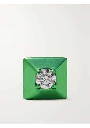 EÉRA - Mini White Gold Diamond Earring - Green - One size