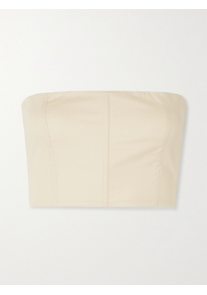 The Row - Hilde Strapless Cropped Cotton-poplin Bustier Top - Ecru - US0,US2,US4,US6,US8,US10,US12,US14