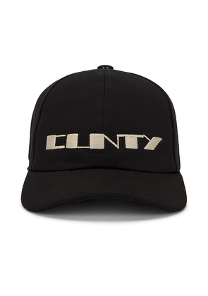 DRKSHDW by Rick Owens Cunty Baseball Cap in Black. Size L. Also in S, M.