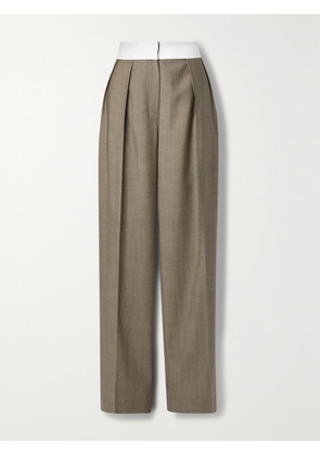 The Row - Milla Two-tone Pleated Wool And Mohair-blend Straight-leg Pants - Brown - US0,US2,US4,US6,US8,US10,US12,US14