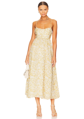 Bardot Milika Midi Dress in Yellow. Size 10. Also in 6, 12.