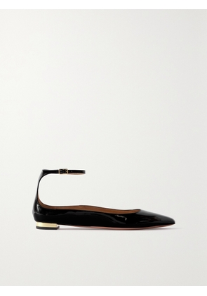 Aquazzura - Love Affair Patent-leather Point-toe Flats - Black - IT35,IT35.5,IT36,IT36.5,IT37,IT37.5,IT38,IT38.5,IT39,IT39.5,IT40,IT40.5,IT41,IT42