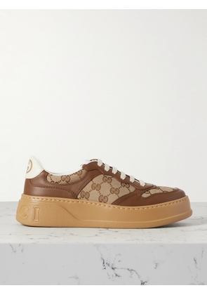 Gucci - Gg Leather And Canvas Sneakers - Neutrals - IT34,IT34.5,IT35,IT35.5,IT36,IT36.5,IT37,IT37.5,IT38,IT38.5,IT39,IT39.5,IT40,IT40.5,IT41,IT41.5,IT42