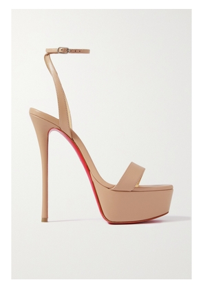 Christian Louboutin - Loubi Queen Alta 150 Leather Platform Pumps - Neutrals - IT34,IT35,IT35.5,IT36,IT36.5,IT37,IT37.5,IT38,IT38.5,IT39,IT39.5,IT40,IT40.5,IT41,IT41.5,IT42