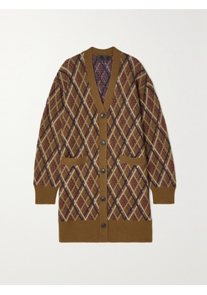 Nili Lotan - Cato Argyle Wool And Cashmere-blend Cardigan - Brown - x small,small,medium,large