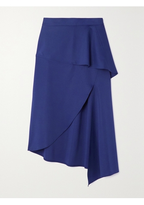 JW Anderson - Layered Asymmetric Stretch-jersey Skirt - Blue - UK 4,UK 6,UK 8,UK 10,UK 12,UK 14